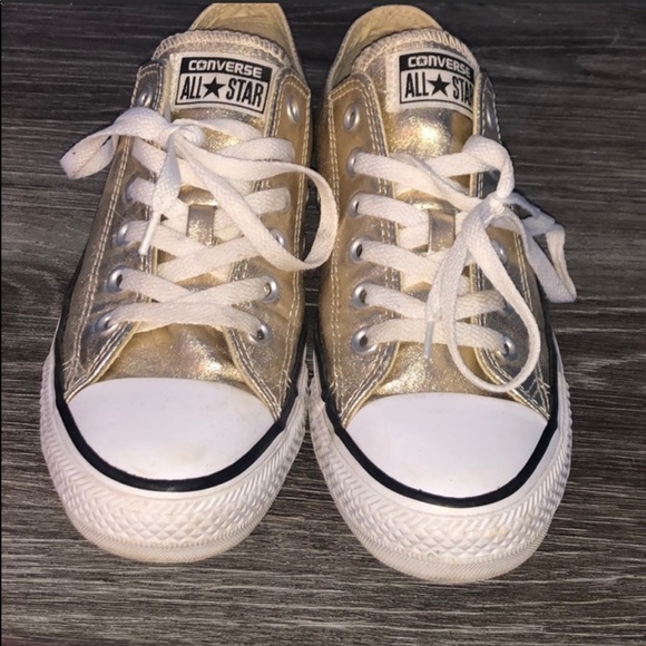 shiny gold converse